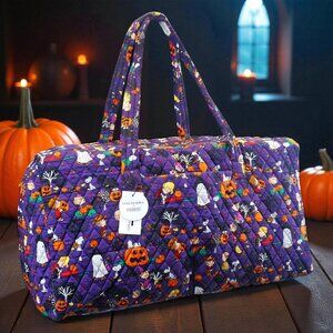 NEW 🎃 vera bradley Halloween Peanuts Indigo Large Duffel Snoopy Purple